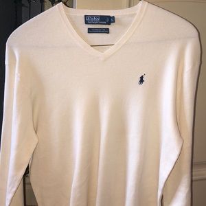 Polo Ralph Lauren Cream V-neck sweater (L)